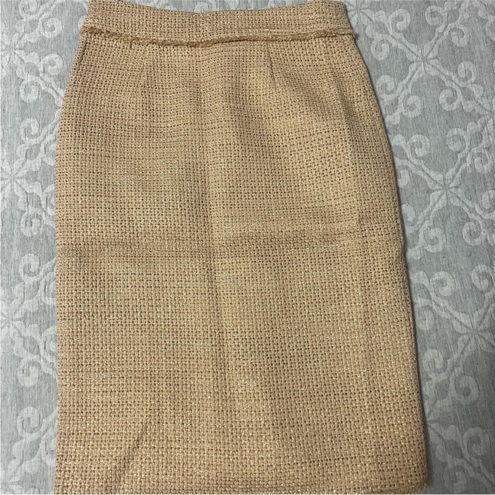Generation Love Beige Tweed Pencil Skirt View 3